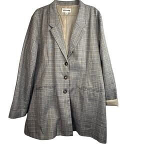 Vigoss XL Oversized Plaid Blazer Glen Check Workwear Academia Preppy Chic